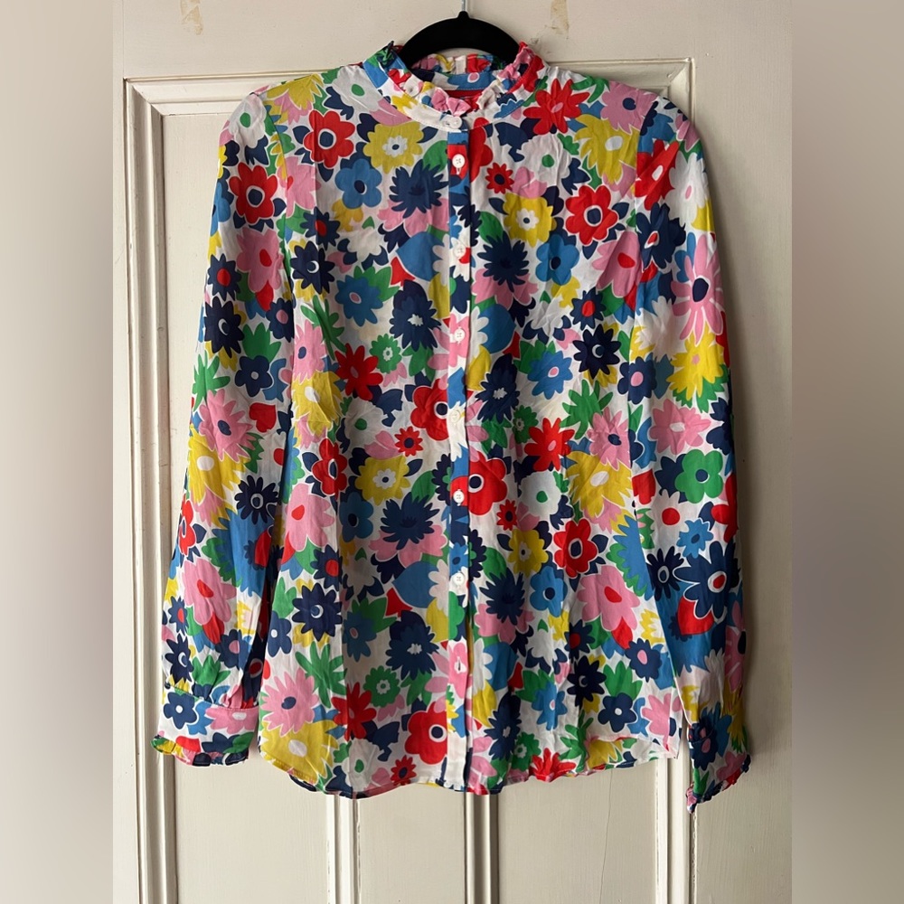 COPY - BODEN SILK RUFFLE BLOUSE